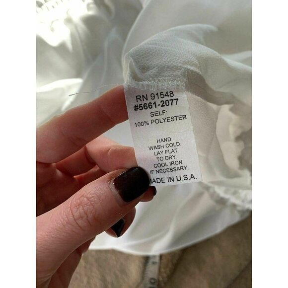 Waverly Gray Womens Solid White Mock Neck Long Sleeve Top Small - Picture 6 of 6